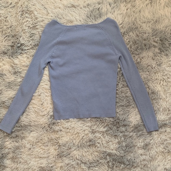 Light Blue Ribbed Top - Picture 3 of 4